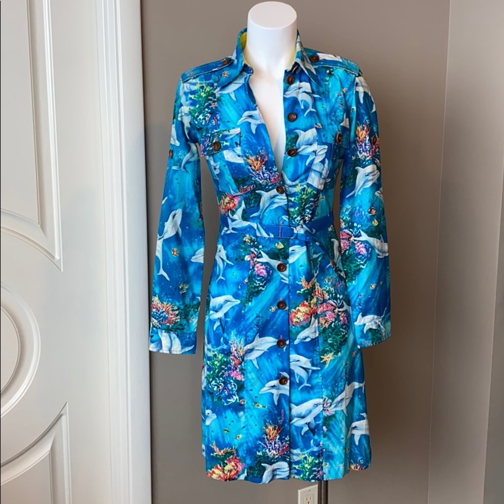 🌴 Tracy Feith Vintage Dolphin Print Dress